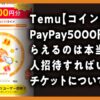 Temuのコイン交換で本当にPayPay5000円