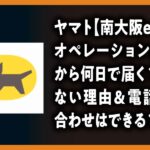 ヤマト　南大阪ec小口オペレーション支店　から何日で届く