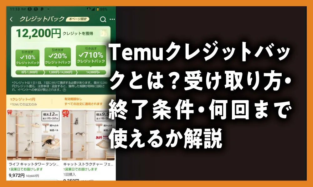 Temuクレジットバックとは？【最新】受け取り方・終了条件・何回まで使えるか解説